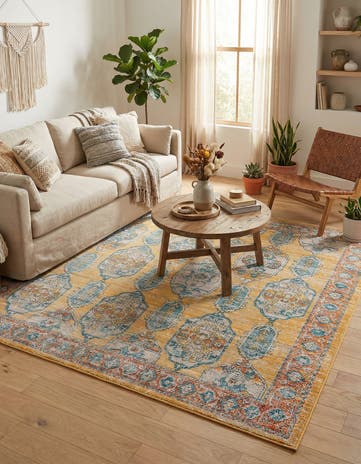 Yellow Lola Square Rug
