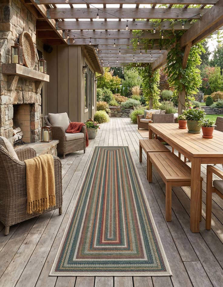 Detail image of 2' 7 x 16' 5  Washable Baja Indoor / Outdoor Runner Rug