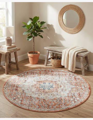 Red Newport Round Rug