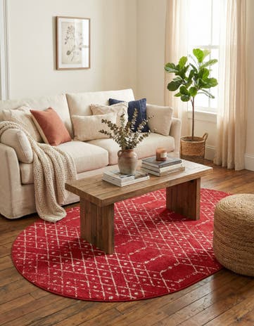 Raspberry Pink Paxon Trellis Oval Rug