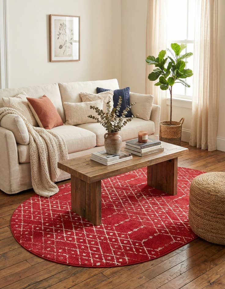 Detail image of 5' 3 x 7' 10 Paxon Trellis Oval Rug