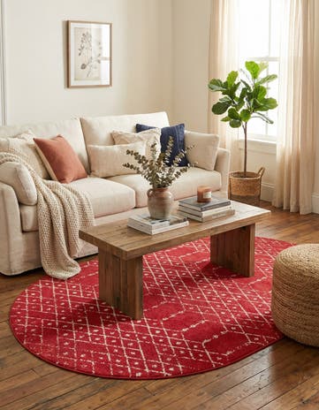Raspberry Pink Paxon Trellis Oval Rug