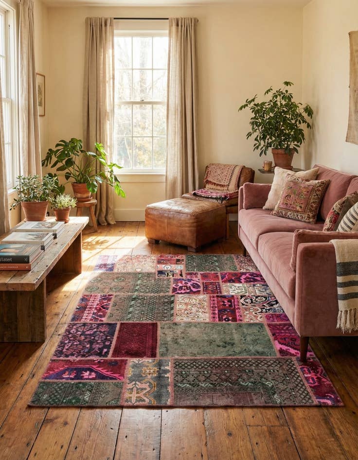 Detail image of 5' 4 x 7' 6  Hand Knotted Ultra Vintage Persian Wool Rug