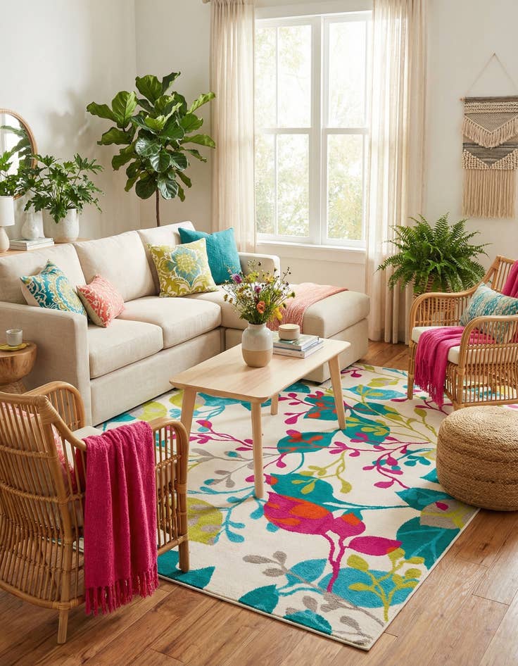 Detail image of 10' x 10' Azalea Square Rug