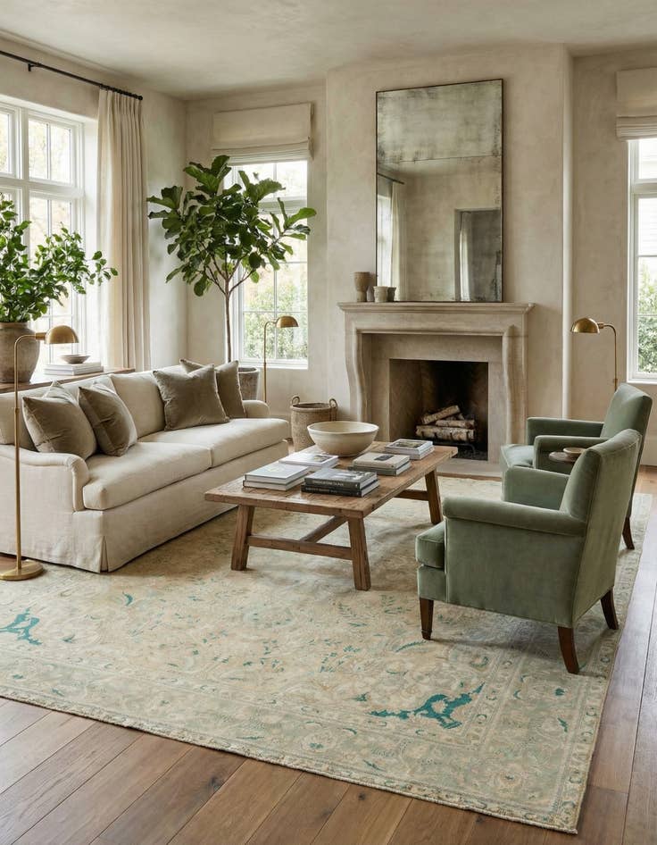 Detail image of 9' 6 x 12' 9  Hand Knotted Ultra Vintage Persian Wool Rug