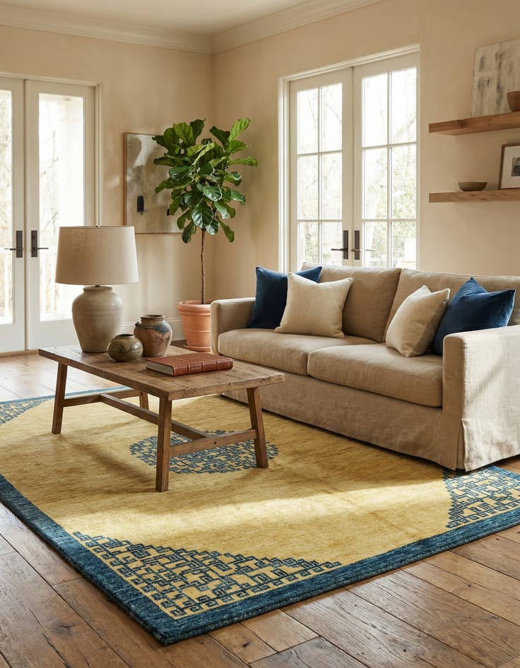 Detail image of 6' 1 x 9' 2  Hand Knotted Kashkuli Gabbeh Wool Rug