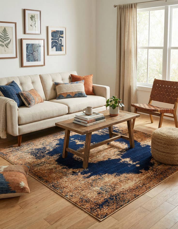 Detail image of  4' 5 x 4' 5 Charlestown Square Rug