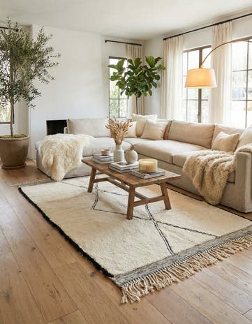 5' 5 x 7' 10 Hand Knotted Moroccan Wool Rug