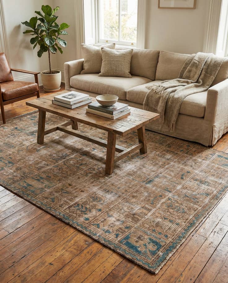Detail image of 5' 6 x 8' 4 Hand Knotted Ultra Vintage Persian Wool Rug