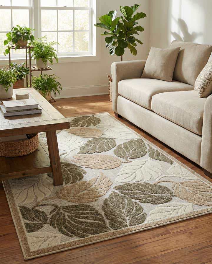 4' x 6' Easy-Clean Botanical Indoor / Outdoor Rug