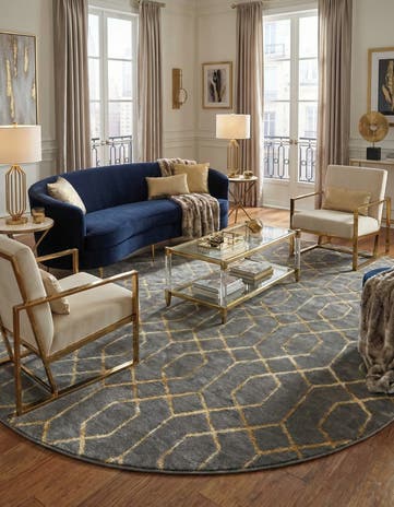7' 10 x 10' Marilyn Monroe™ Glam Trellis Oval Rug