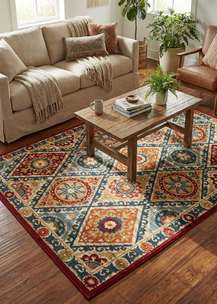 5' 3 x 8' Easy-Clean Modern Indoor / Outdoor Rug