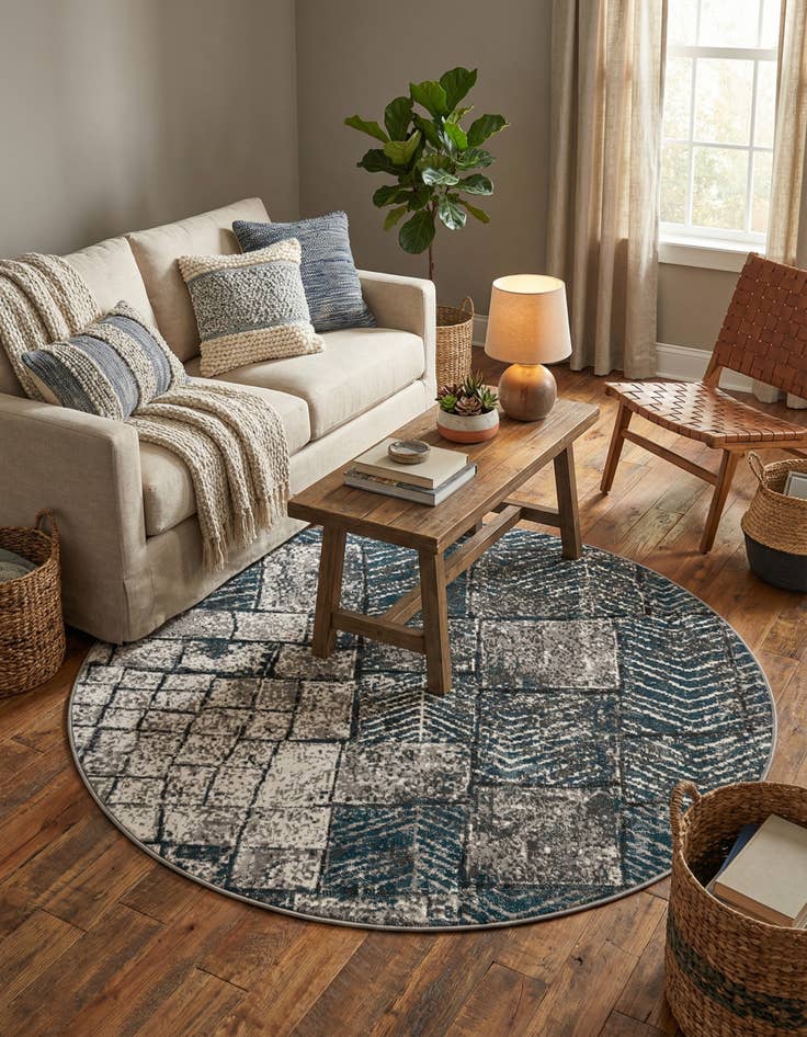 Detail image of 5' 3 x 5' 3 Valencia Round Rug