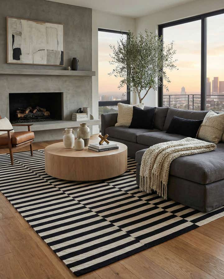 8' 4 x 9' 9 Hand Woven Kilim Modern Wool Rug
