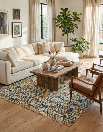 6' 4 x 9' 4 Hand Knotted Moroccan Wool Rug