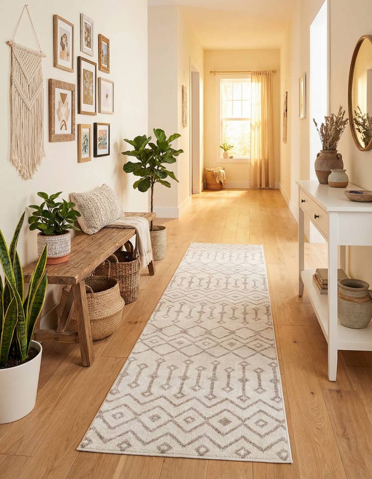 Detail image of  2' 7 x 13' Bohemian Trellis Runner Rug