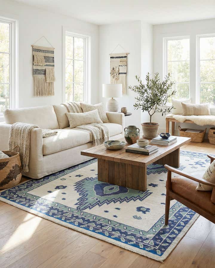 7' 10 x 9' 10 Hand Knotted Moroccan Wool Rug