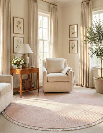 6' 8 x 6' 8 Hand Knotted Darya Wool Round Rug