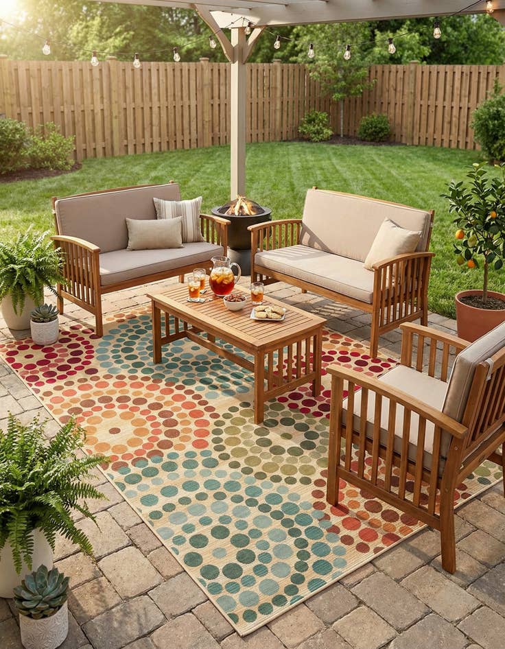 Detail image of 7' x 10'  Washable Modern Indoor / Outdoor Rug