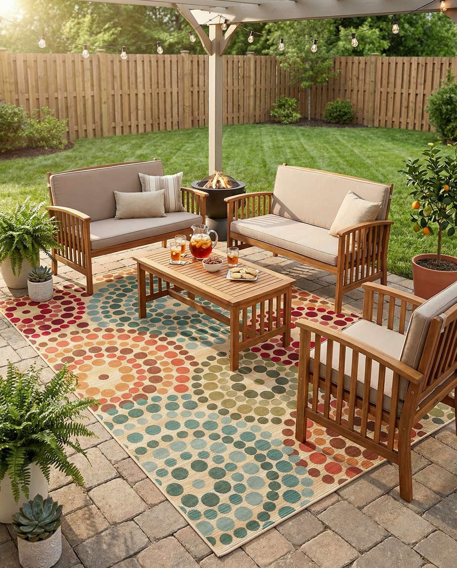 7' x 10' Easy-Clean Modern Indoor / Outdoor Rug