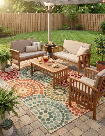 7' x 10' Easy-Clean Modern Indoor / Outdoor Rug