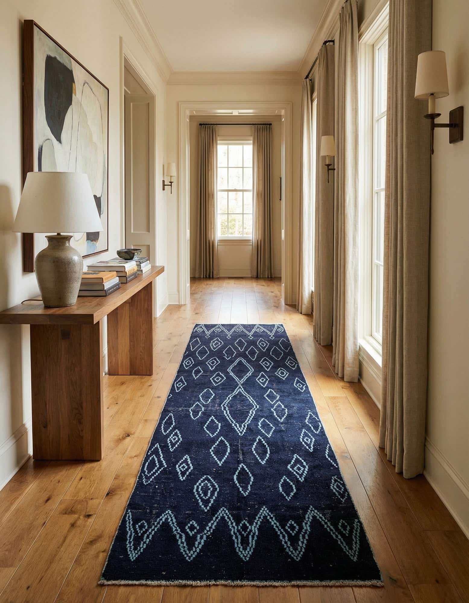 4' 4 x 15' 5 Hand Knotted Moroccan Wool Runner Rug