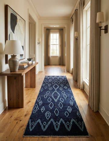 4' 4 x 15' 5 Hand Knotted Moroccan Wool Runner Rug