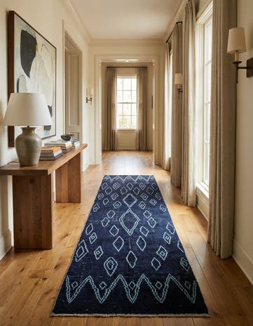 4' 4 x 15' 5 Hand Knotted Moroccan Wool Runner Rug