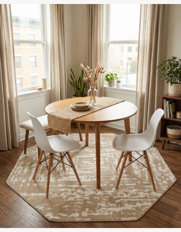 White Bone Hermitage Octagon Rug