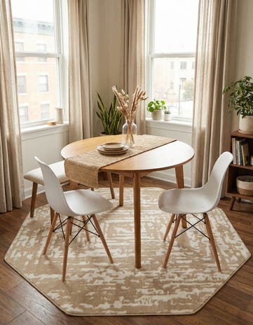 White Bone Hermitage Octagon Rug