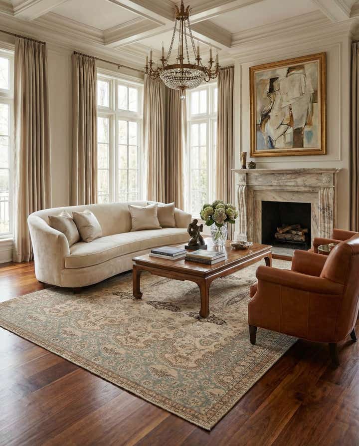 6' 10 x 10' 4 Hand Knotted Ultra Vintage Persian Wool Rug