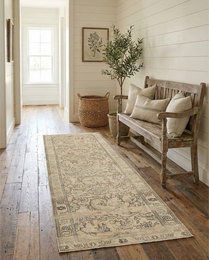 Detail image of 2' 7 x 9' Hand Knotted Ultra Vintage Persian Wool Runner Rug