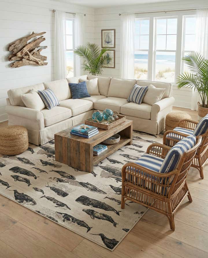 10' x 14' Easy-Clean Coastal Indoor / Outdoor Rug