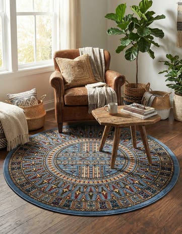 5' 3 x 5' 3 Bokhara Round Rug