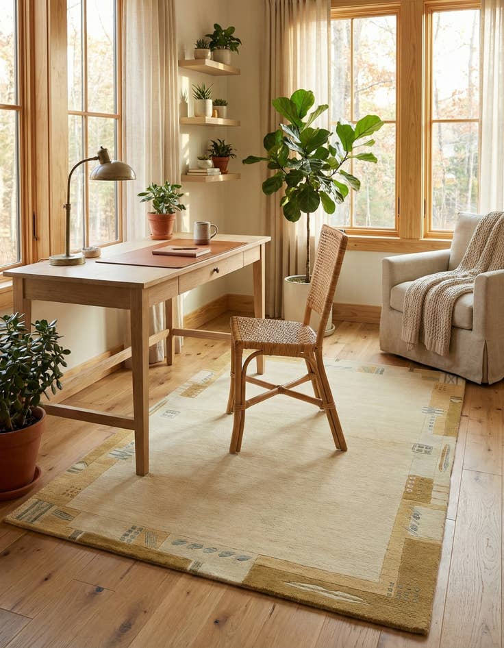 Detail image of 4' x 5' 10  Hand Knotted Nepal Wool Rug