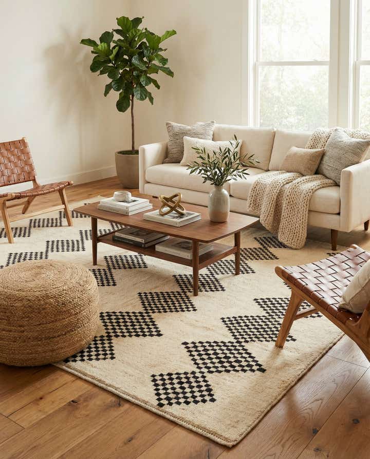 5' 7 x 7' 7 Hand Knotted Moroccan Wool Rug