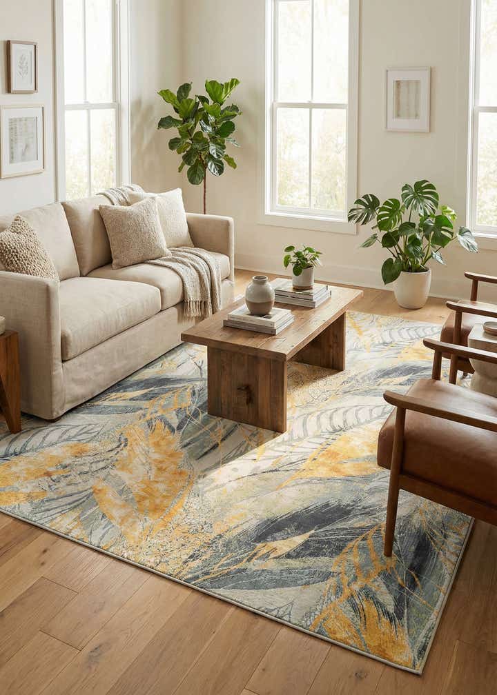 10' x 14' 2 Easy-Clean Botanical Indoor / Outdoor Rug