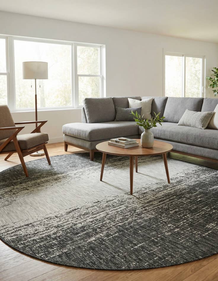 Detail image of 7' 10 x 10'  Washable Modern Indoor / Outdoor Oval Rug