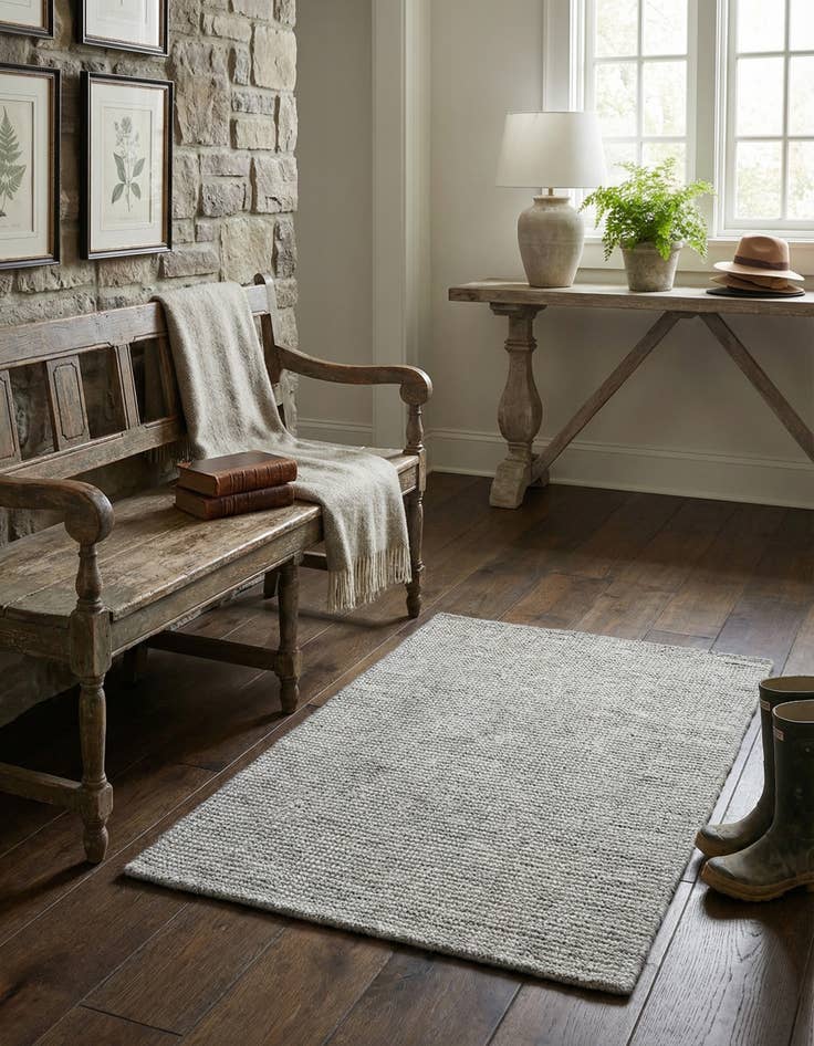 Detail image of 2' 2 x 3' 1  Hand Woven Jill Zarin English Manor Farmhouse Wool Rug