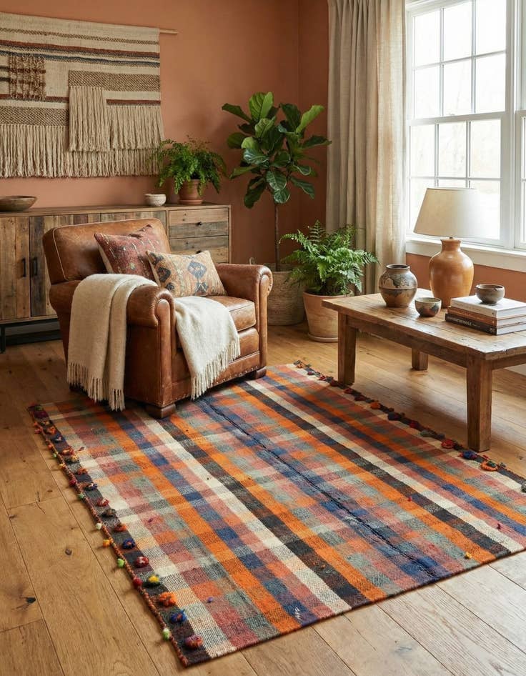 Detail image of 4' 8 x 6' 2 Jajim Rug