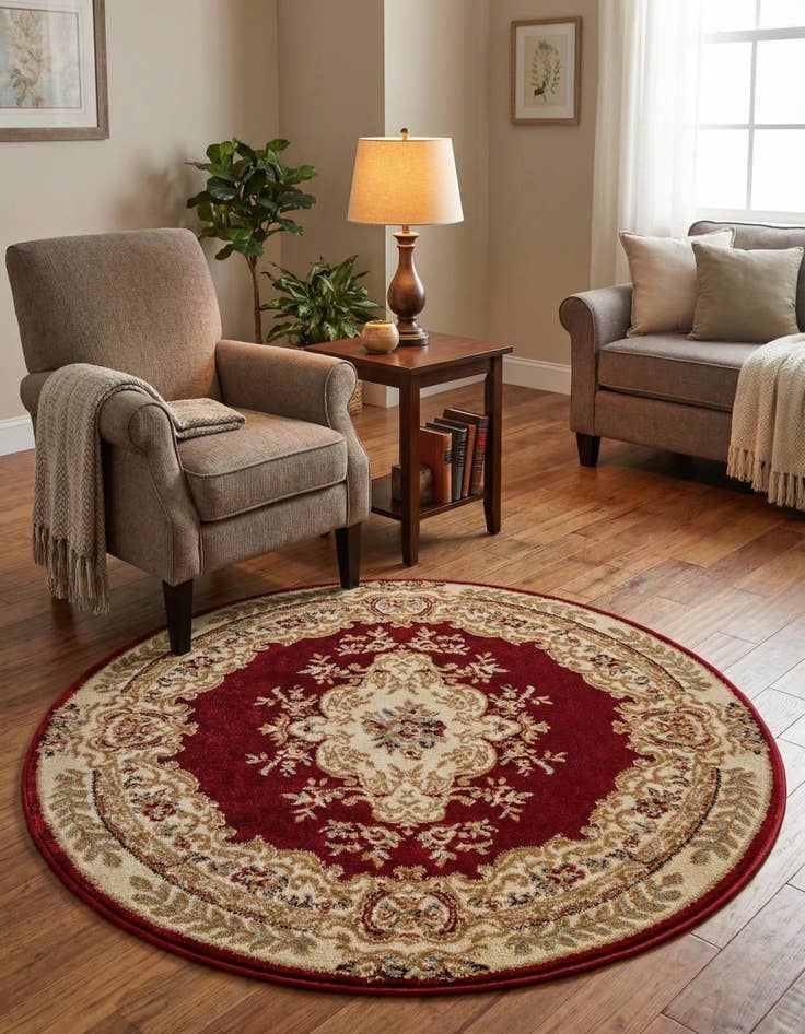 Detail image of 4' x 4' Classic Aubusson Round Rug