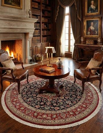 6' 7 x 6' 7 Ghom Silk Round Rug