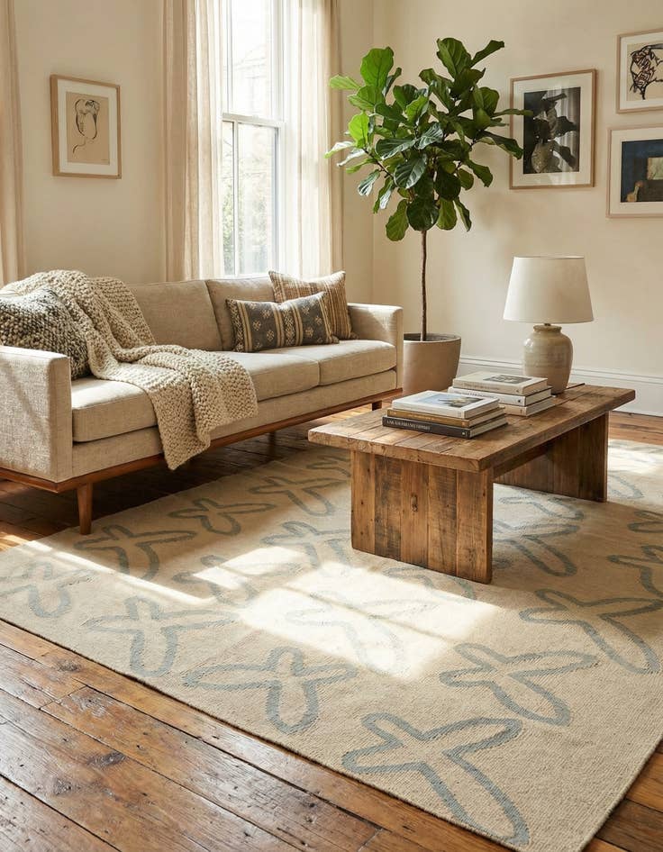 Detail image of 5' 8 x 8'  Hand Woven Kilim Modern Wool Rug