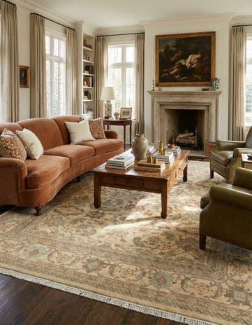 8' 3 x 9' 10 Hand Knotted Indo Ziegler Wool Rug