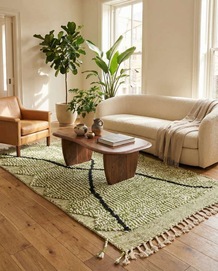 4' x 6' 7 Hand Knotted Moroccan Wool Rug
