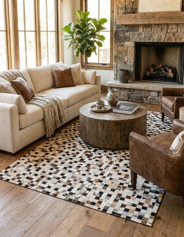5' x 7' 10 Cowhide Stocks Rug