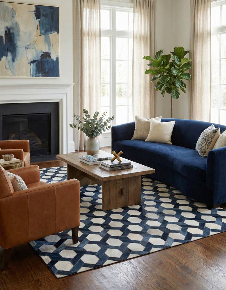 Detail image of 5' x 7' 11 Cowhide - Patchwork Rug