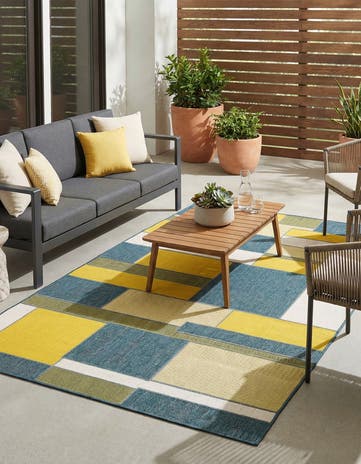 5' 3 x 7' 6 Easy-Clean Modern Indoor / Outdoor Rug