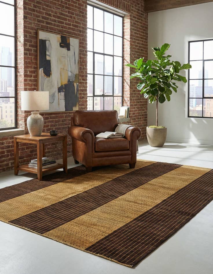 Detail image of 6' x 8' 8  Hand Knotted Modern Ziegler Rug