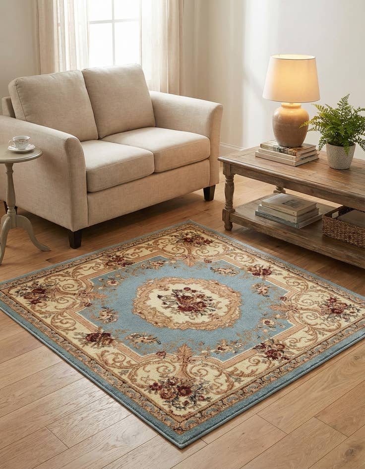 Detail image of 4' x 4' Classic Aubusson Square Rug